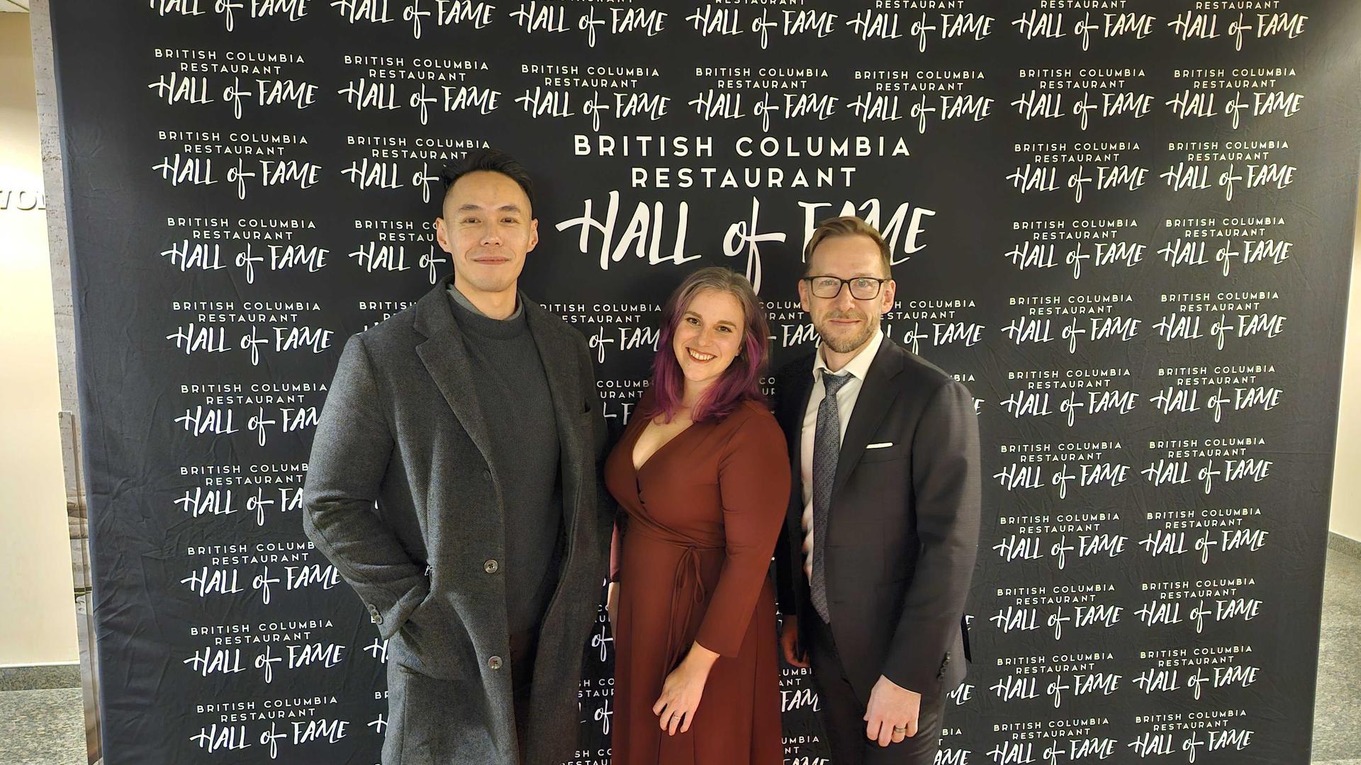 Bo Chen, Ann Brydle, and Jeff Guignard at the BCRFA Hall of Fame dinner