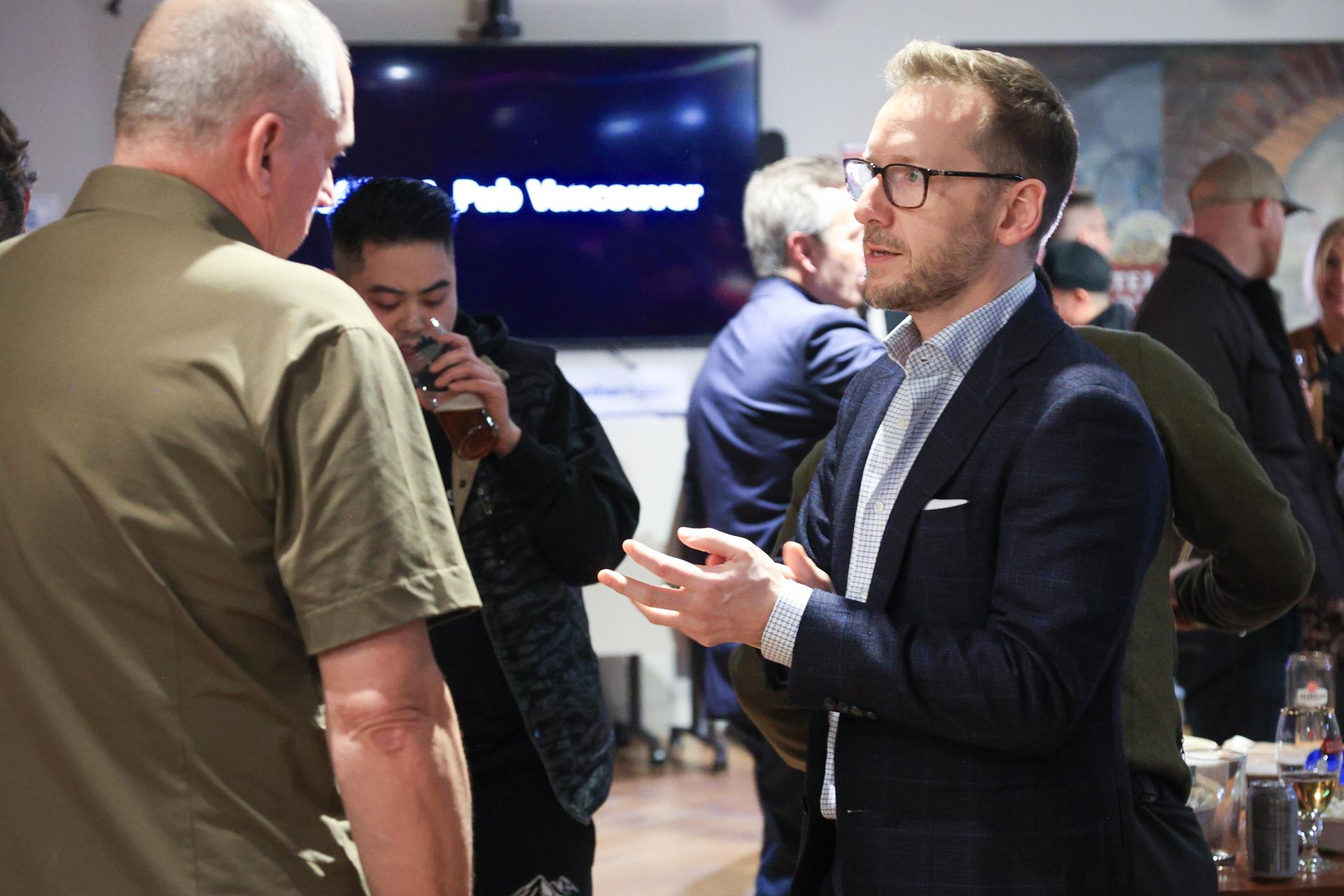 Jeff Guignard (ABLE BC) and members at the February 2024 industry reception