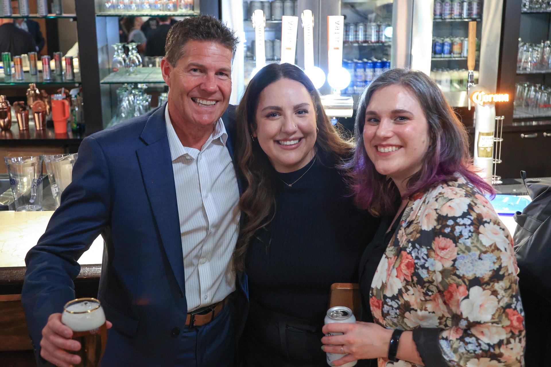 David Mackenzie (ABLE Director) Karissa Bourgeault (BCHA) and Ann Brydle (ABLE BC) at the February 2024 industry reception