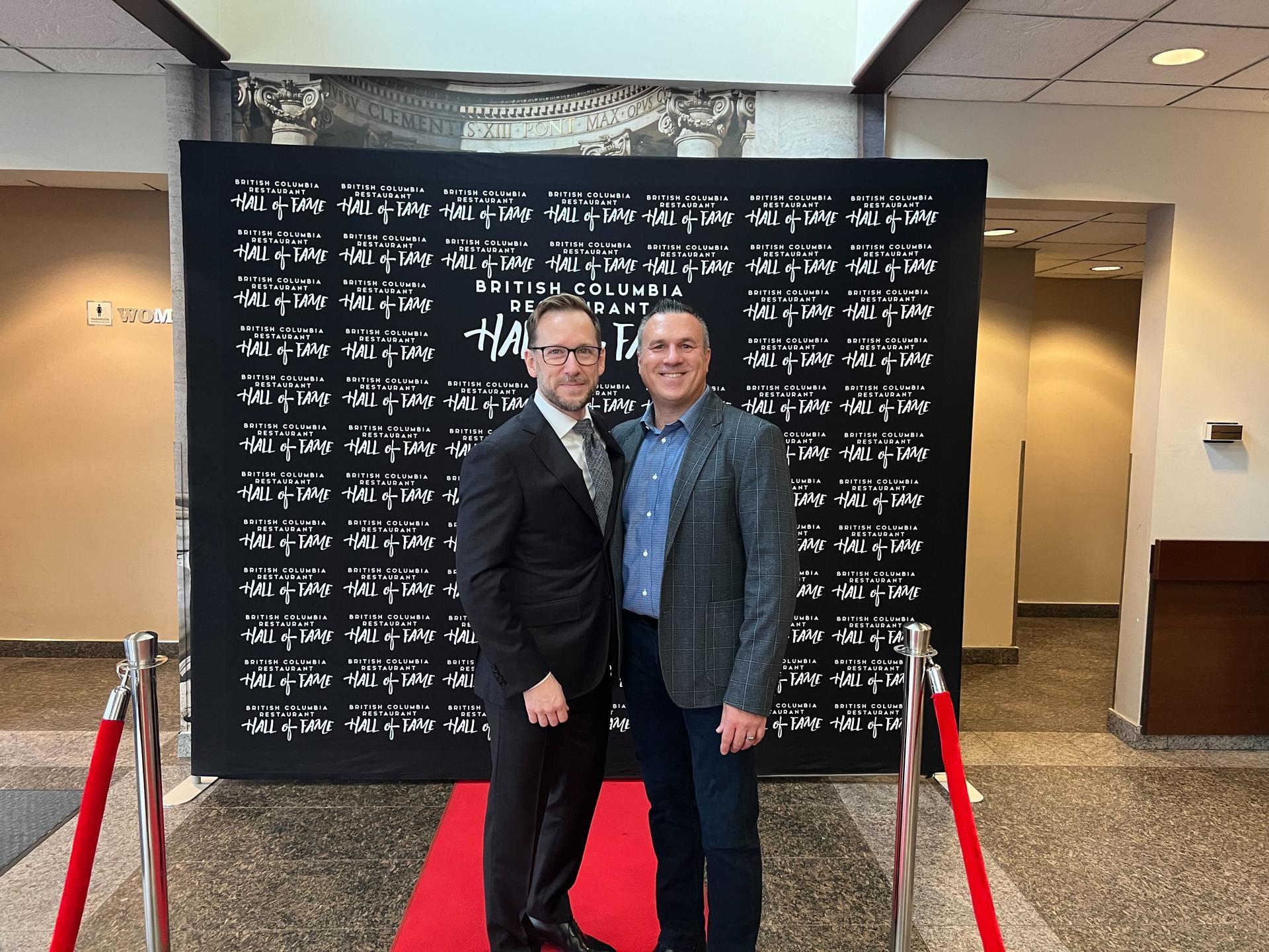 Jeff and Yvan at the BCRFA Hall of Fame Dinner