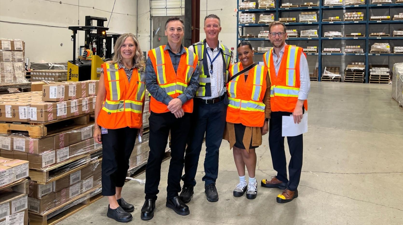 Jeff Guignard and Feven Berhane at the LDB Richmond Distribution Centre