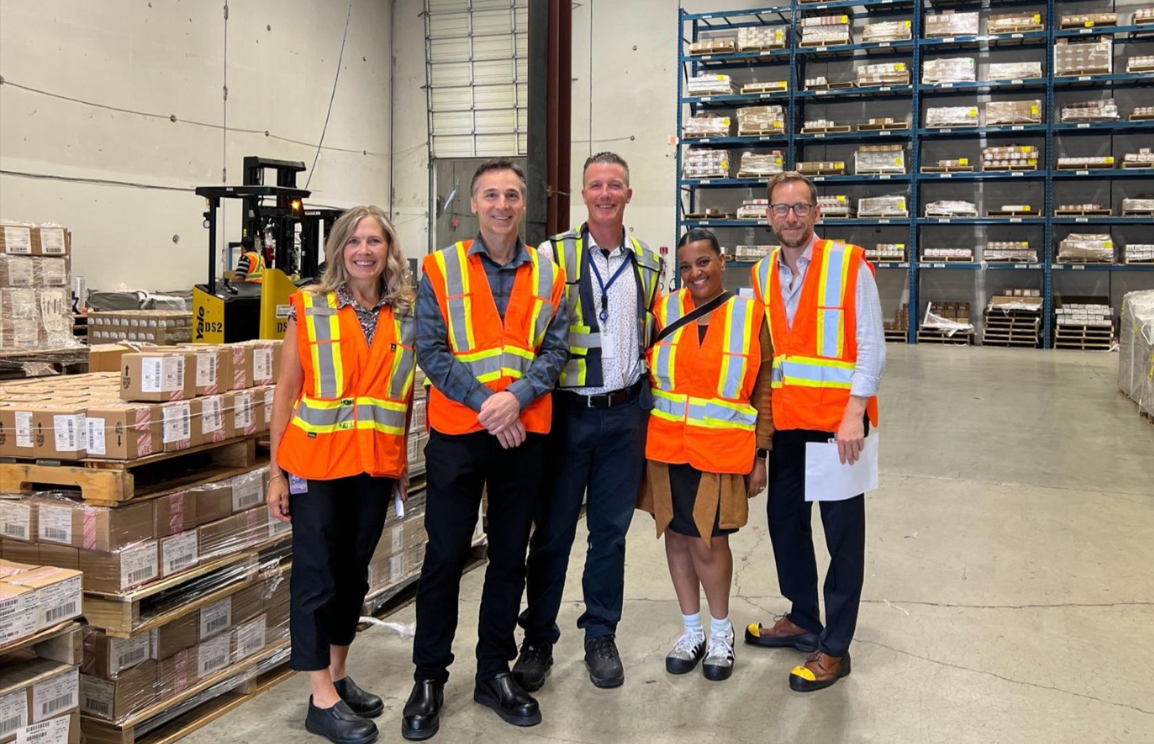 Jeff Guignard and Feven Berhane at the LDB Richmond Distribution Centre